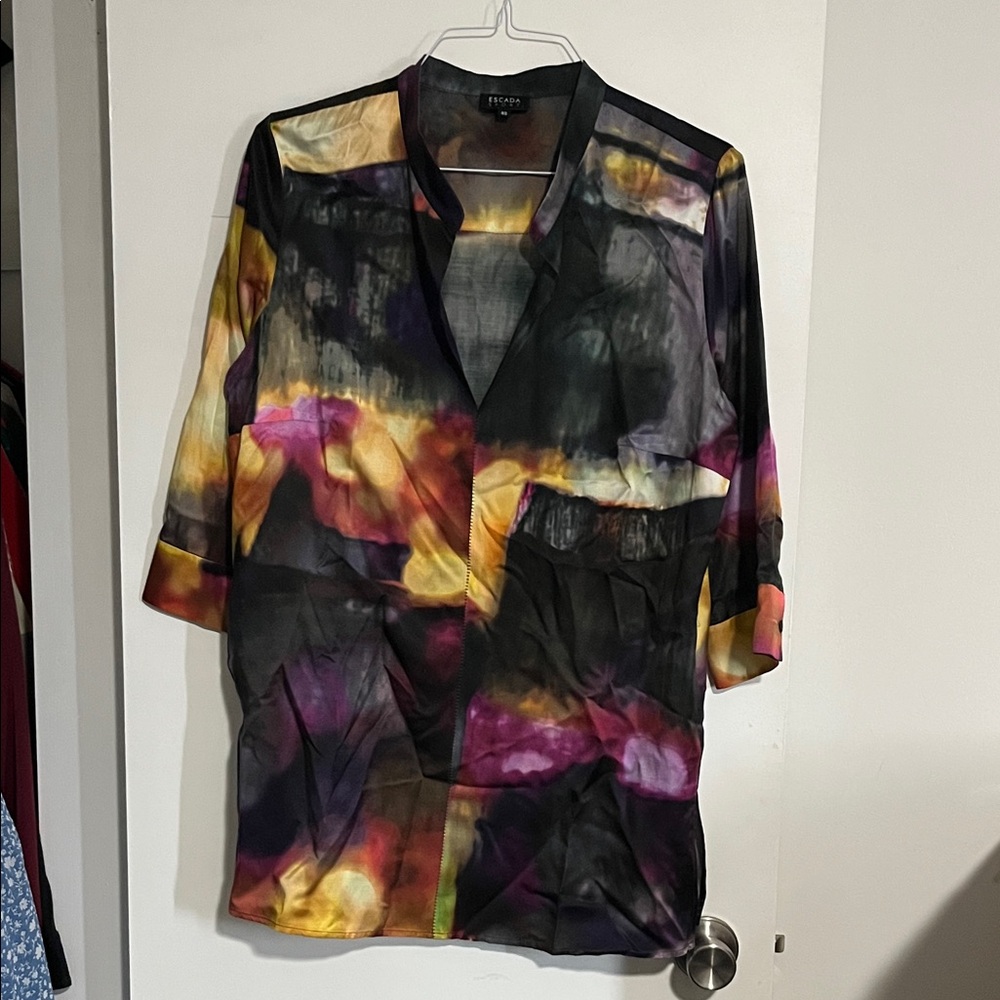 Escada Multicolor Sheer Blouse